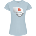 Curled Japan Flag Japanese Day Football Womens Petite Cut T-Shirt Light Blue