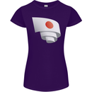 Curled Japan Flag Japanese Day Football Womens Petite Cut T-Shirt Purple