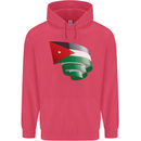 Curled Jordan Flag Jordanian Day Football Childrens Kids Hoodie Heliconia