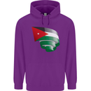 Curled Jordan Flag Jordanian Day Football Childrens Kids Hoodie Purple