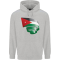 Curled Jordan Flag Jordanian Day Football Childrens Kids Hoodie Sports Grey