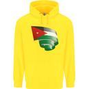 Curled Jordan Flag Jordanian Day Football Childrens Kids Hoodie Yellow