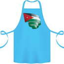 Curled Jordan Flag Jordanian Day Football Cotton Apron 100% Organic Turquoise