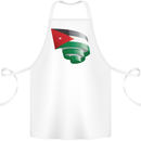 Curled Jordan Flag Jordanian Day Football Cotton Apron 100% Organic White