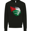 Curled Jordan Flag Jordanian Day Football Kids Sweatshirt Jumper Black