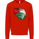 Curled Jordan Flag Jordanian Day Football Kids Sweatshirt Jumper Bright Red