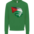 Curled Jordan Flag Jordanian Day Football Kids Sweatshirt Jumper Irish Green