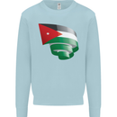 Curled Jordan Flag Jordanian Day Football Kids Sweatshirt Jumper Light Blue