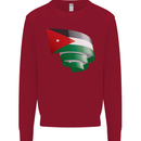 Curled Jordan Flag Jordanian Day Football Kids Sweatshirt Jumper Red