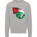 Curled Jordan Flag Jordanian Day Football Kids Sweatshirt Jumper Sports Grey