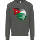 Curled Jordan Flag Jordanian Day Football Kids Sweatshirt Jumper Storm Grey