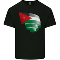 Curled Jordan Flag Jordanian Day Football Kids T-Shirt Childrens Black