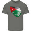 Curled Jordan Flag Jordanian Day Football Kids T-Shirt Childrens Charcoal