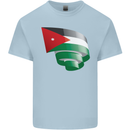 Curled Jordan Flag Jordanian Day Football Kids T-Shirt Childrens Light Blue