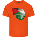 Curled Jordan Flag Jordanian Day Football Kids T-Shirt Childrens Orange