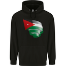 Curled Jordan Flag Jordanian Day Football Mens 80% Cotton Hoodie Black
