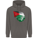Curled Jordan Flag Jordanian Day Football Mens 80% Cotton Hoodie Charcoal