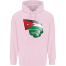 Curled Jordan Flag Jordanian Day Football Mens 80% Cotton Hoodie Light Pink