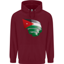 Curled Jordan Flag Jordanian Day Football Mens 80% Cotton Hoodie Maroon