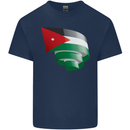 Curled Jordan Flag Jordanian Day Football Mens Cotton T-Shirt Tee Top Navy Blue