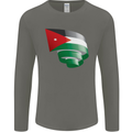 Curled Jordan Flag Jordanian Day Football Mens Long Sleeve T-Shirt Charcoal