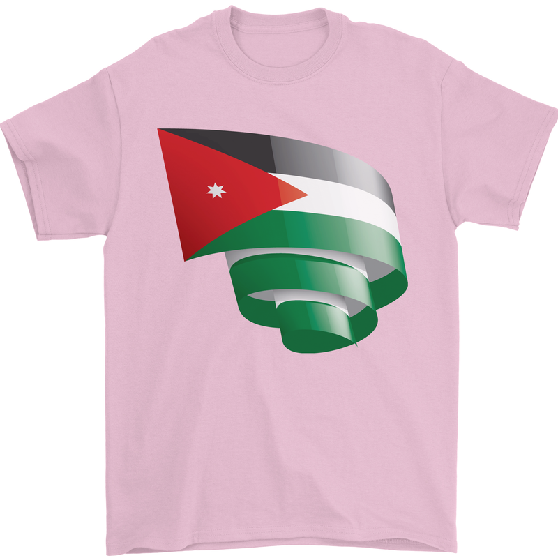 Curled Jordan Flag Jordanian Day Football Mens T-Shirt 100% Cotton Light Pink