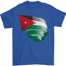 Curled Jordan Flag Jordanian Day Football Mens T-Shirt 100% Cotton Royal Blue