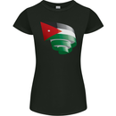 Curled Jordan Flag Jordanian Day Football Womens Petite Cut T-Shirt Black
