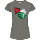 Curled Jordan Flag Jordanian Day Football Womens Petite Cut T-Shirt Charcoal