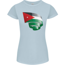 Curled Jordan Flag Jordanian Day Football Womens Petite Cut T-Shirt Light Blue