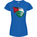 Curled Jordan Flag Jordanian Day Football Womens Petite Cut T-Shirt Royal Blue