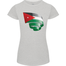Curled Jordan Flag Jordanian Day Football Womens Petite Cut T-Shirt Sports Grey