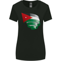 Curled Jordan Flag Jordanian Day Football Womens Wider Cut T-Shirt Black
