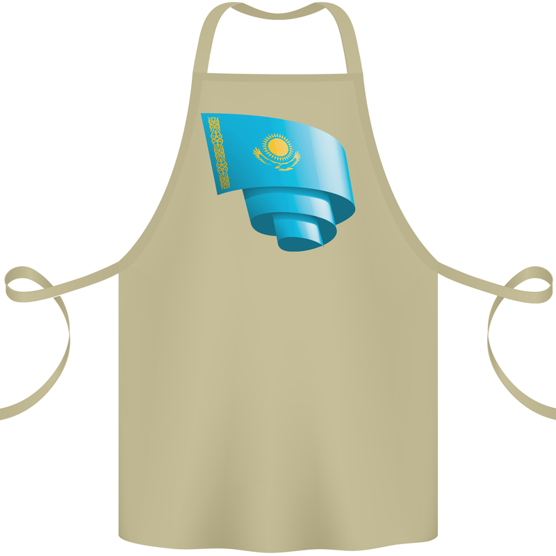 Curled Kazakhstan Flag Kazakh Day Football Cotton Apron 100% Organic Khaki