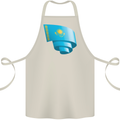 Curled Kazakhstan Flag Kazakh Day Football Cotton Apron 100% Organic Natural