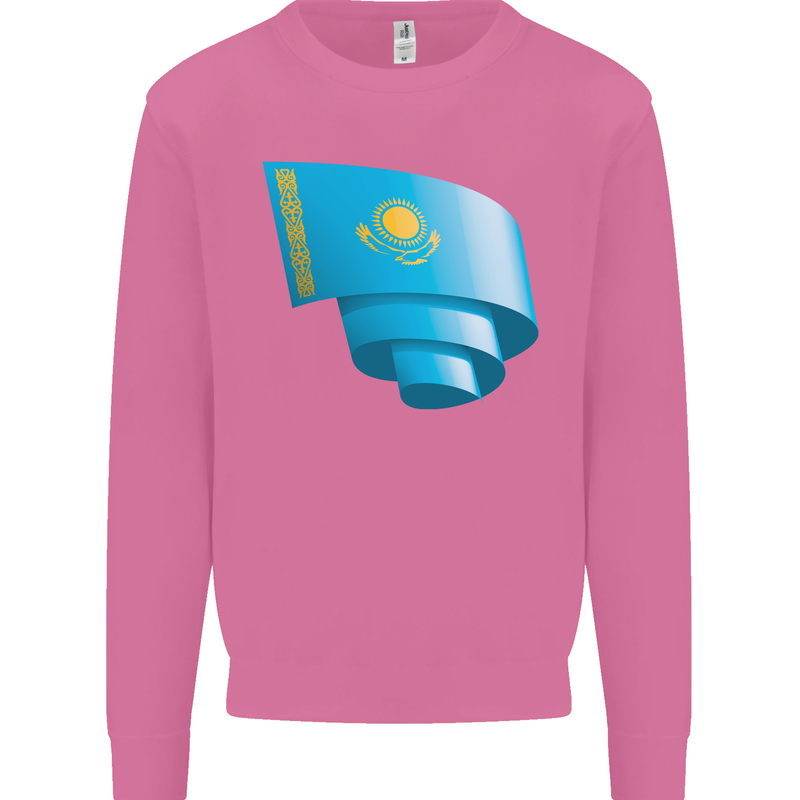 Curled Kazakhstan Flag Kazakh Day Football Mens Sweatshirt Jumper Azalea