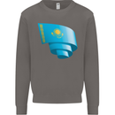 Curled Kazakhstan Flag Kazakh Day Football Mens Sweatshirt Jumper Charcoal