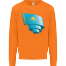 Curled Kazakhstan Flag Kazakh Day Football Mens Sweatshirt Jumper Orange