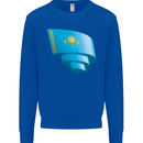 Curled Kazakhstan Flag Kazakh Day Football Mens Sweatshirt Jumper Royal Blue