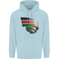Curled Kenya Flag Kenyan Day Football Childrens Kids Hoodie Light Blue