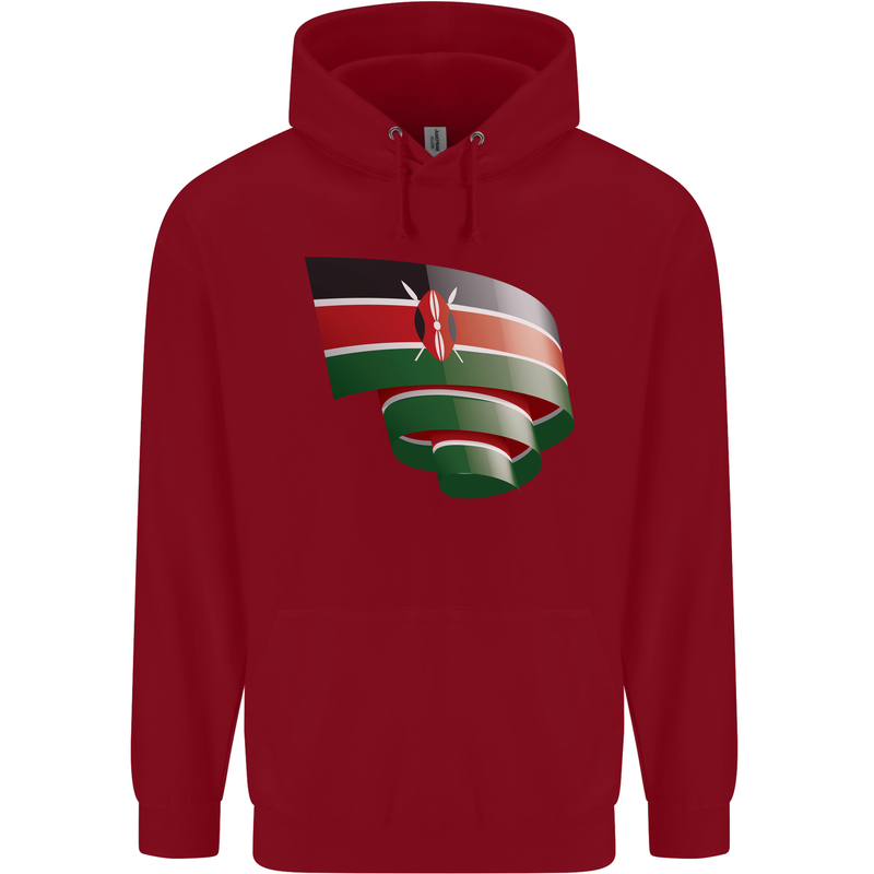 Curled Kenya Flag Kenyan Day Football Childrens Kids Hoodie Red