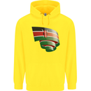 Curled Kenya Flag Kenyan Day Football Childrens Kids Hoodie Yellow