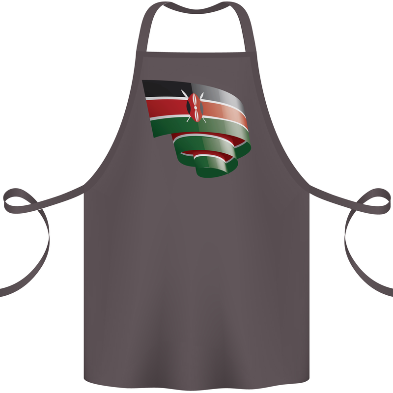 Curled Kenya Flag Kenyan Day Football Cotton Apron 100% Organic Dark Grey
