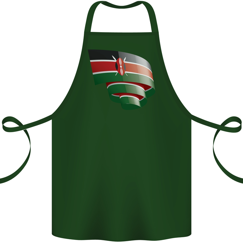 Curled Kenya Flag Kenyan Day Football Cotton Apron 100% Organic Forest Green