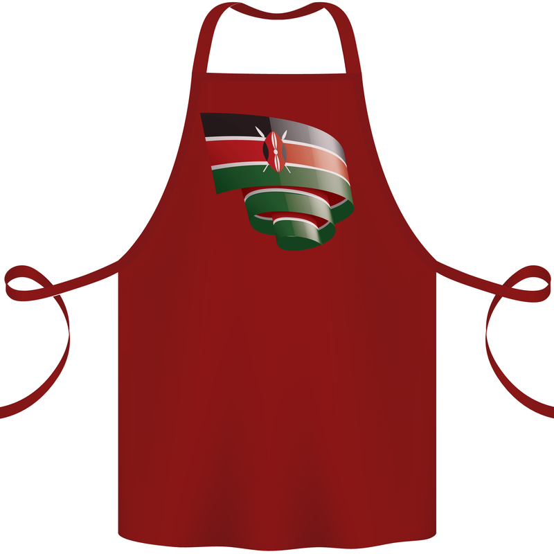Curled Kenya Flag Kenyan Day Football Cotton Apron 100% Organic Maroon
