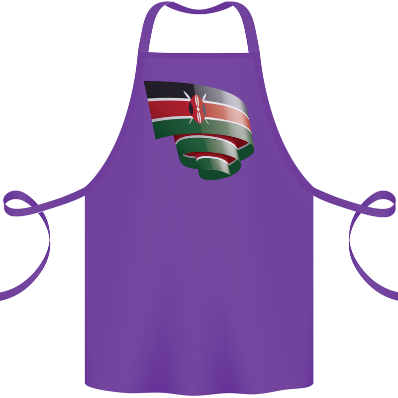 Curled Kenya Flag Kenyan Day Football Cotton Apron 100% Organic Purple