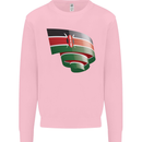 Curled Kenya Flag Kenyan Day Football Kids Sweatshirt Jumper Light Pink