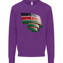 Curled Kenya Flag Kenyan Day Football Kids Sweatshirt Jumper Purple