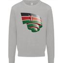 Curled Kenya Flag Kenyan Day Football Kids Sweatshirt Jumper Sports Grey