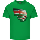 Curled Kenya Flag Kenyan Day Football Kids T-Shirt Childrens Irish Green